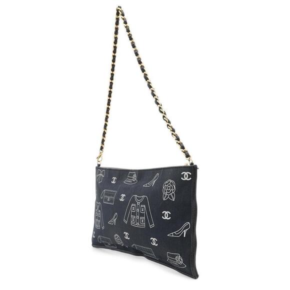 CHANEL Navy Leather Coco Mark Shoulder Bag - Picture 2 of 14